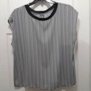 Worthington XXL Black/White Sleeveless Shirt